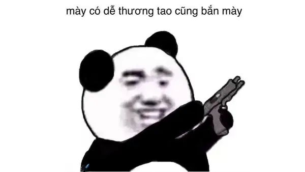 meme cầm súng bắn gấu trúc