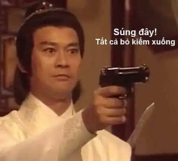 ảnh meme cầm súng bắn hài 2