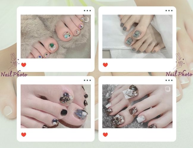 mẫu nail chân đá khối đẹp nhất