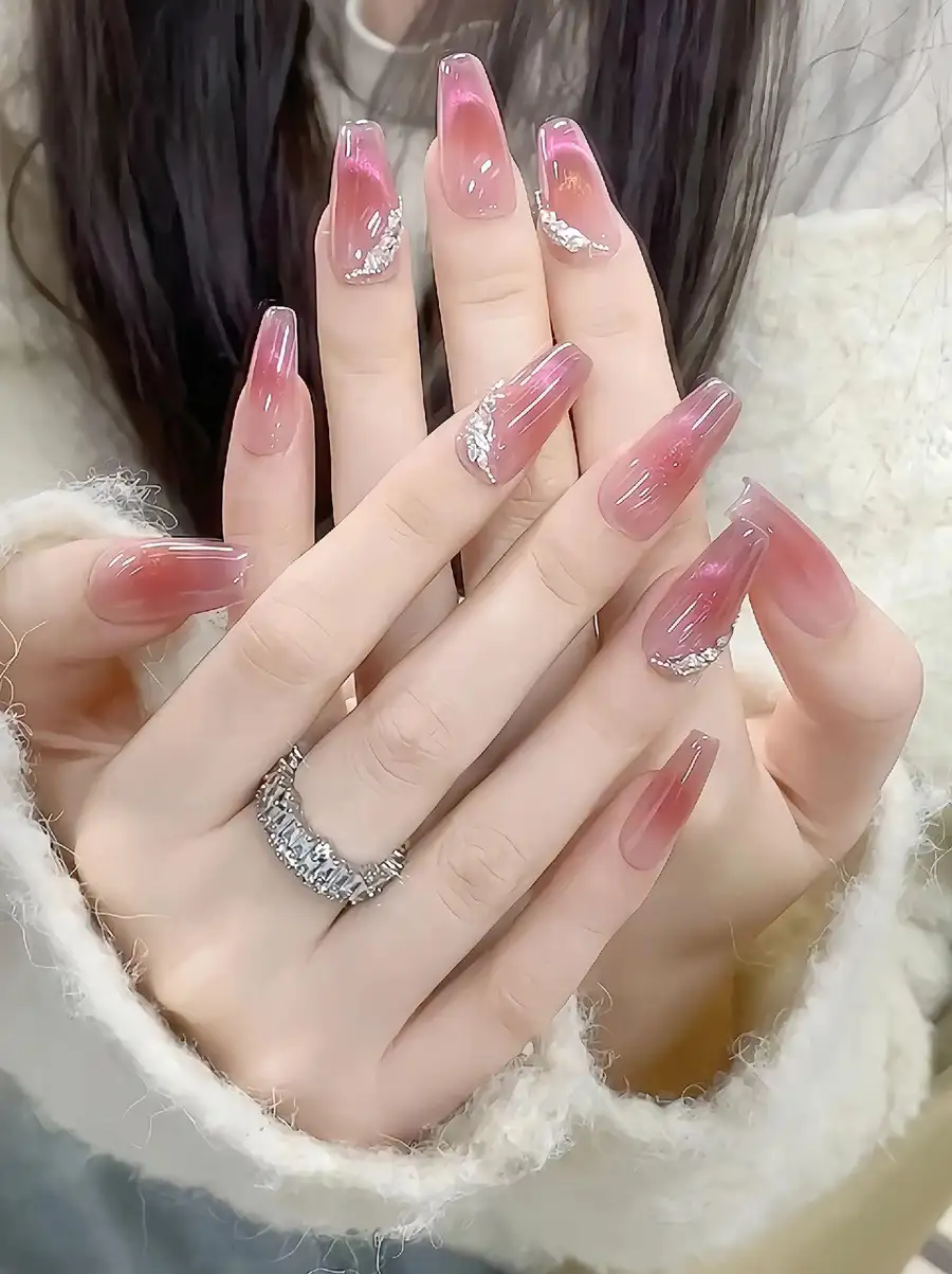 mẫu nail đắp hoa bột đẹp quý phái