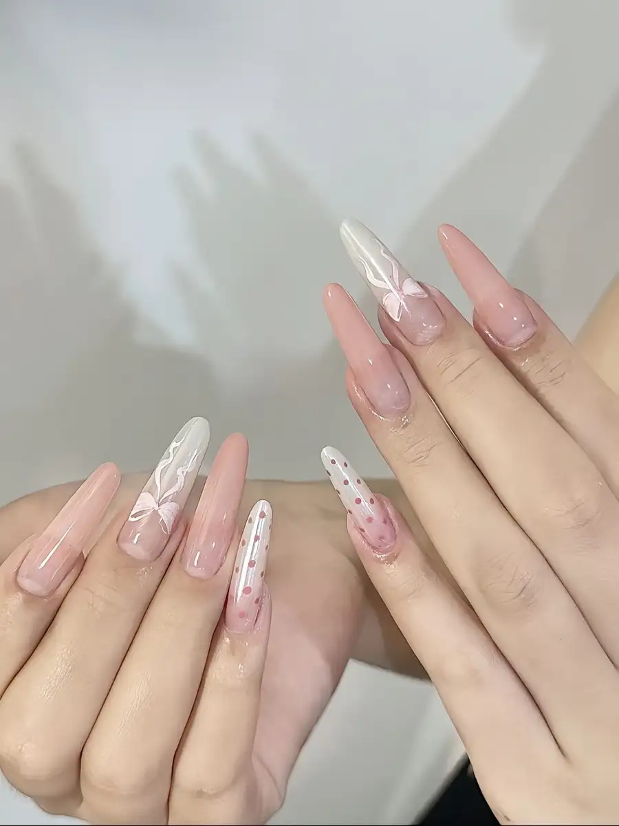 mẫu nail đắp bột đẹp nhẹ nhàng 