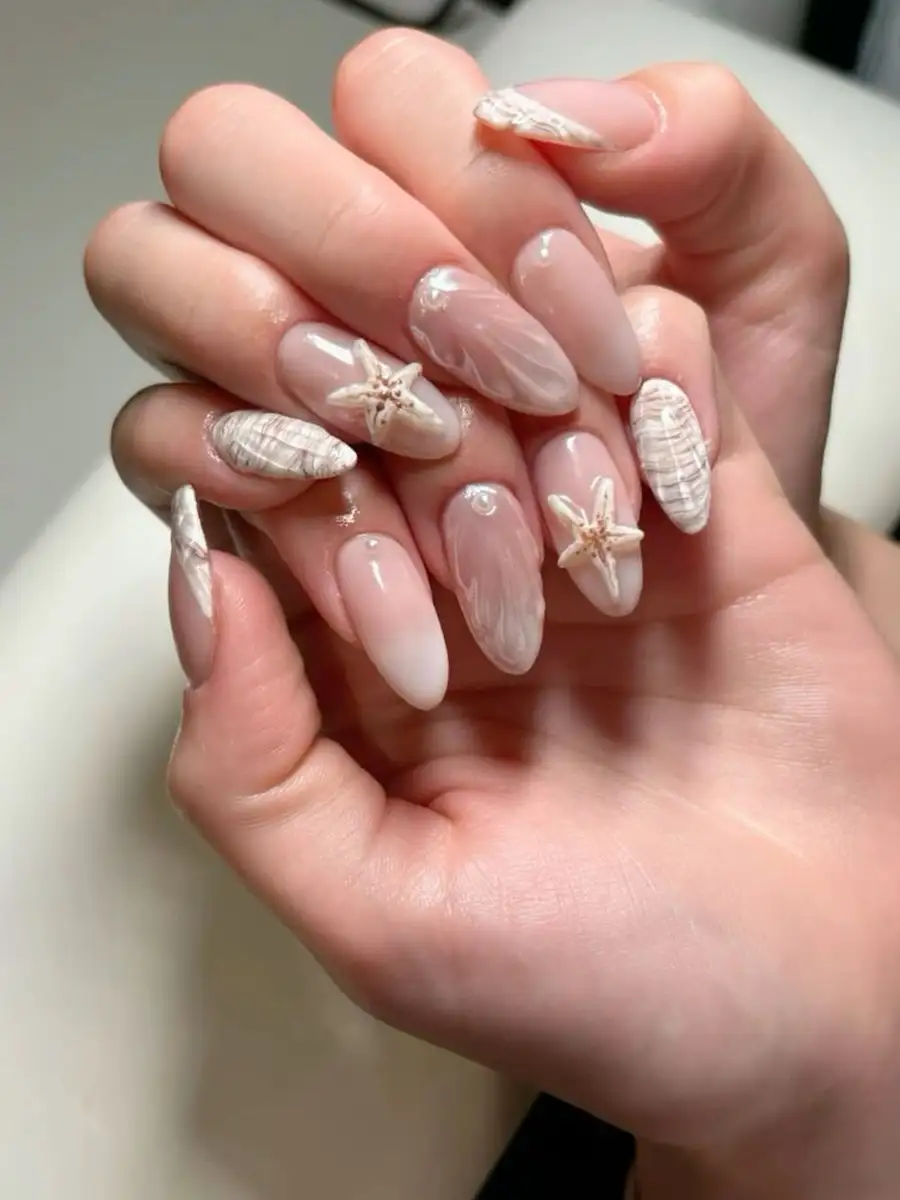 mẫu nail đắp bột đính đá đẹp thư giãn