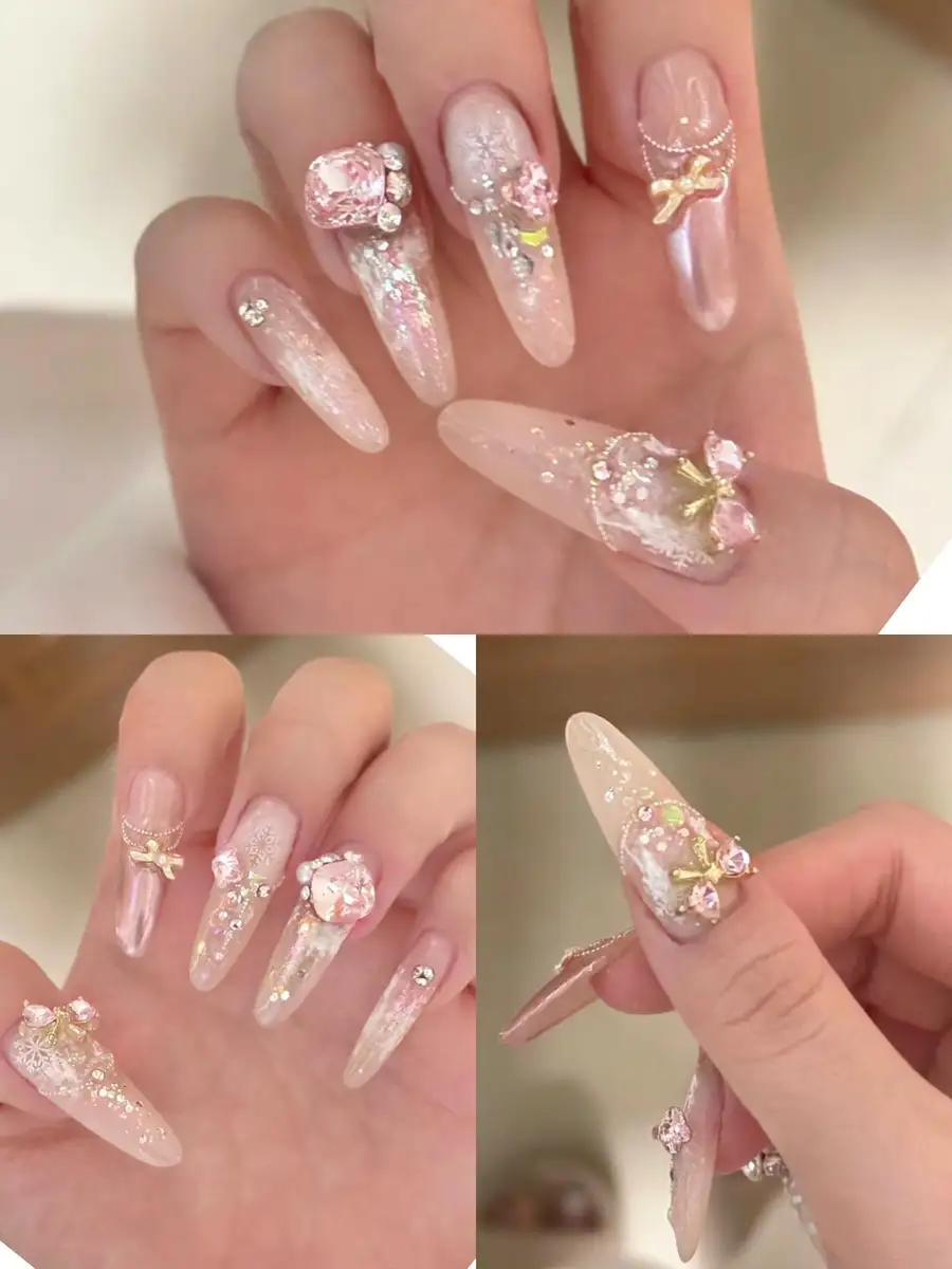 mẫu nail đắp bột đẹp như một làn gió xuân