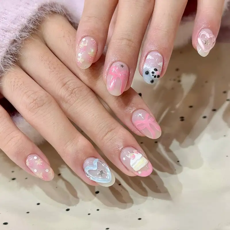 mẫu nail sinh nhật ngọt ngào