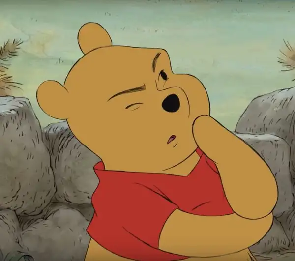 meme gấu pooh thắc mắc