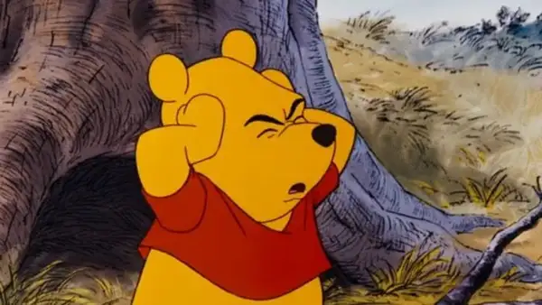 meme gấu pooh không muốn nghe