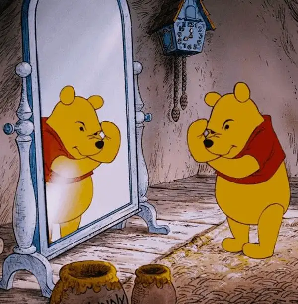 meme gấu pooh tự tin