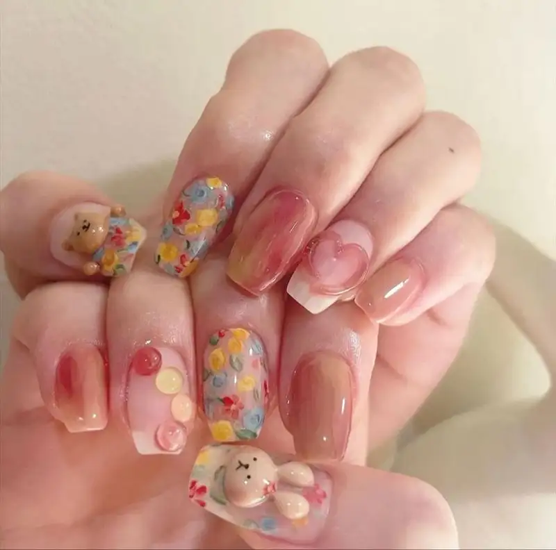 mẫu nail bánh bèo nổi bật 