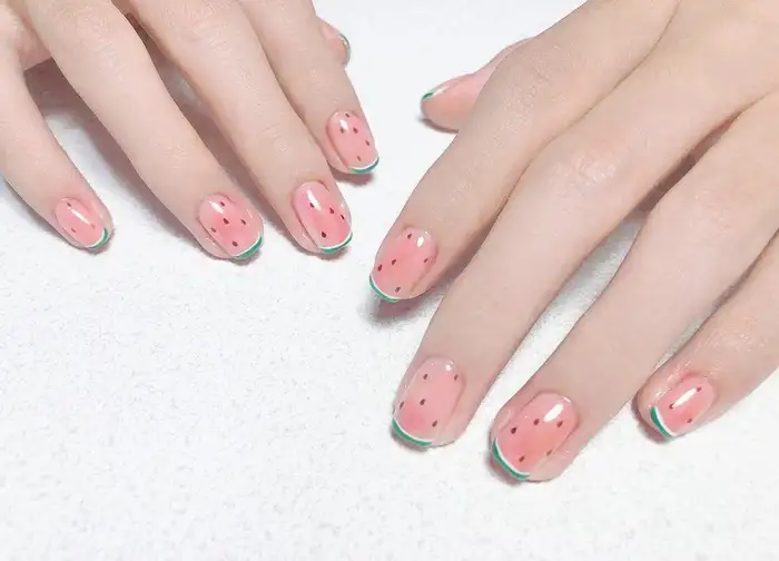 nail dưa hấu đẹp tràn đầy sức sống