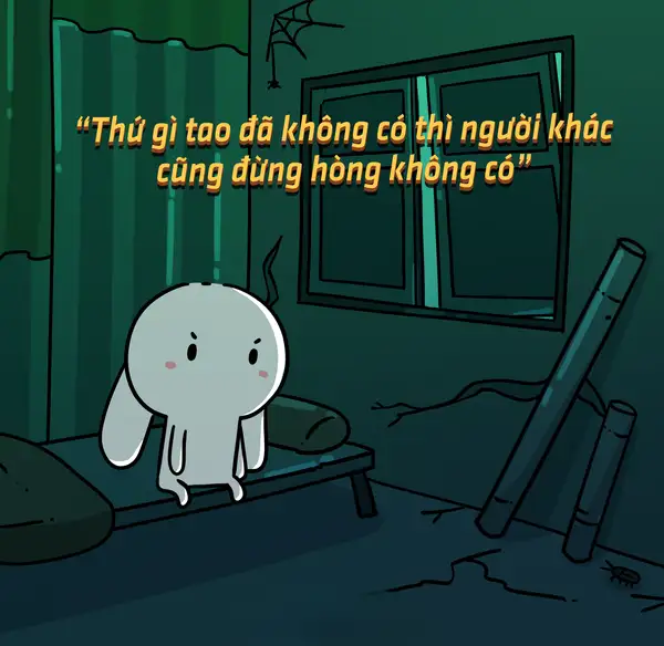 meme thỏ bảy màu dỗi