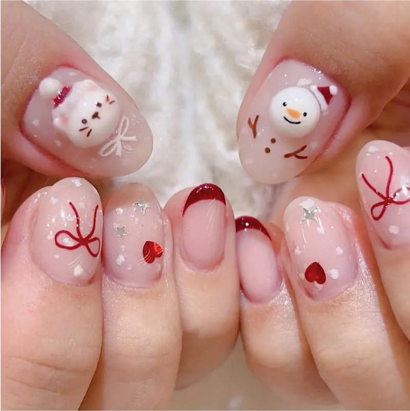 Nail gel nặn hình noel xinh