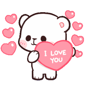 ảnh gif tình yêu gấu trắng i love you