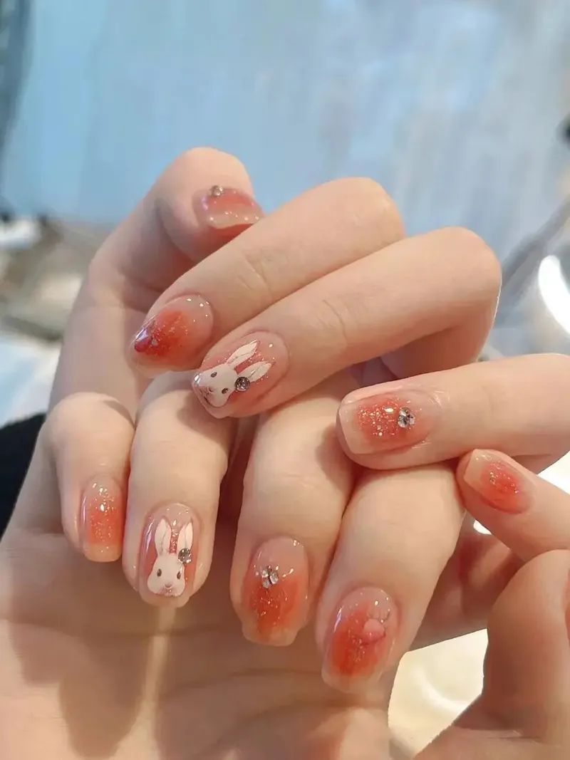 Nail màu cam hợp mệnh Hỏa