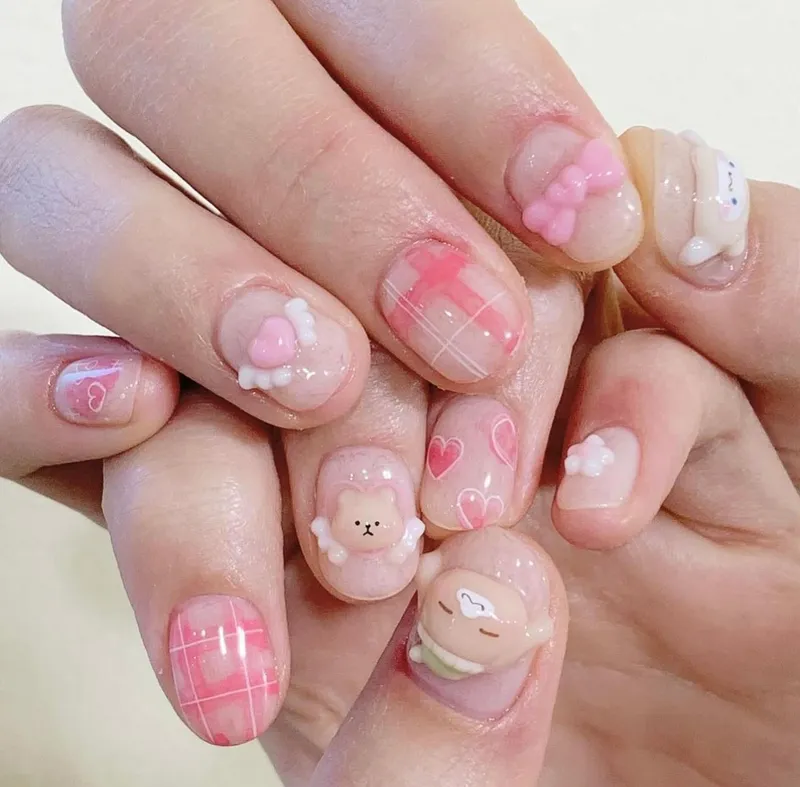 Thiết kế nail gel nặn hình đẹp 