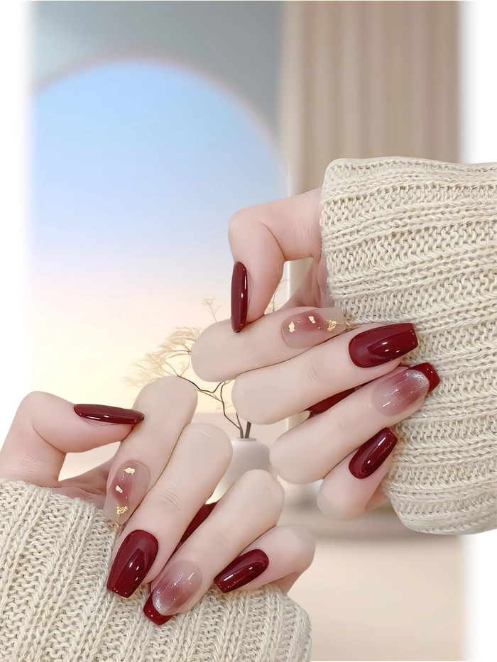 nail sang chảnh tone đỏ