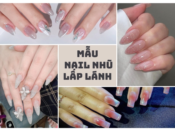 BST mẫu nail nhũ lấp lánh hot nhất 2025 cho nàng cá tính