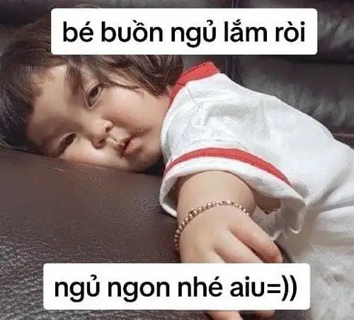 meme ngủ ngon bé iu dễ thương