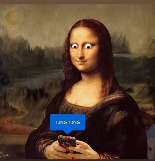 meme mona lisa thấy tiền là sáng mắt