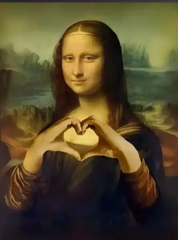 meme mona lisa thả tim