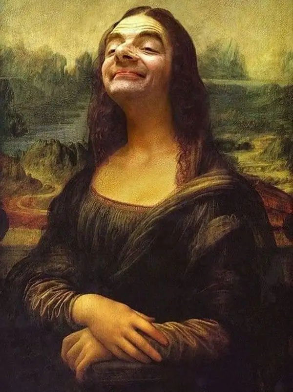 meme mona lisa hóa thân mr bean