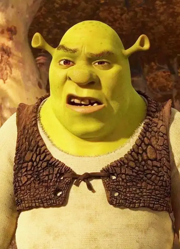 meme shrek nhếch mép