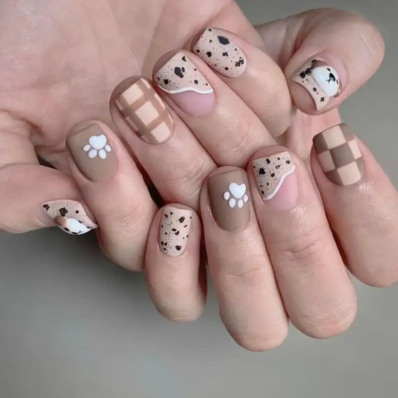 nail tay trứng cút cute