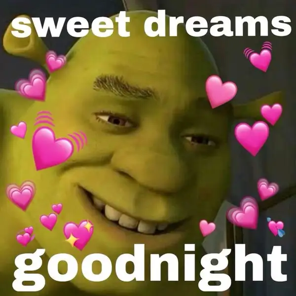 meme shrek chúc ngủ ngon