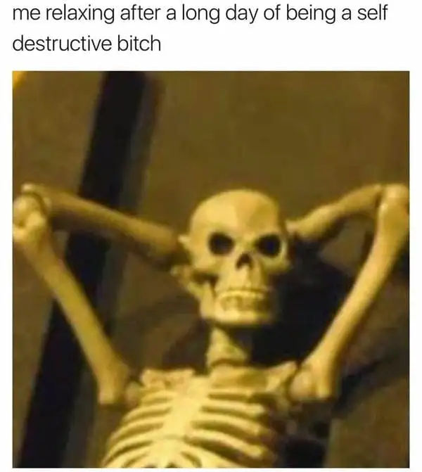 ảnh meme skeleton relax