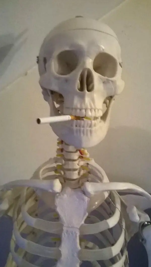 meme skeleton hút thuốc