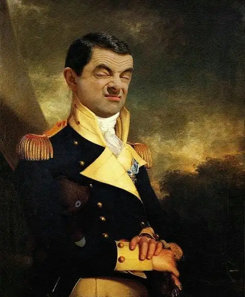 meme mr bean nhăn mặt