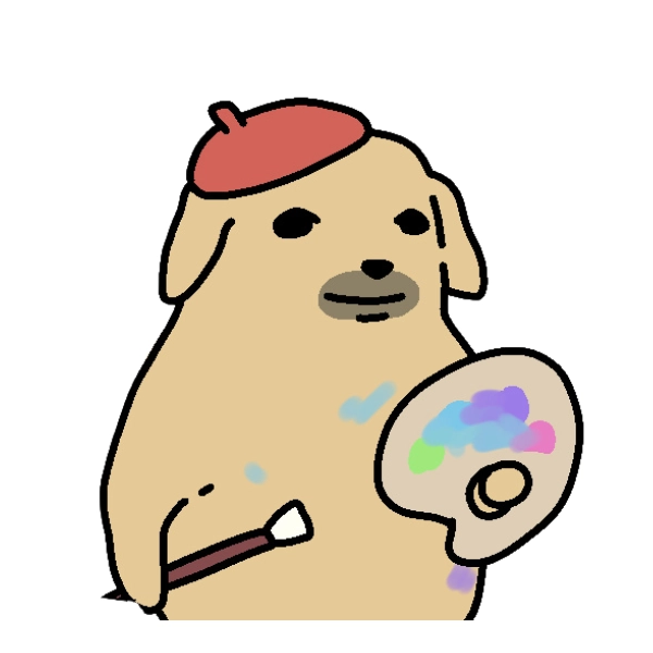 ảnh meme chó Nudaeng làm hoạ sĩ