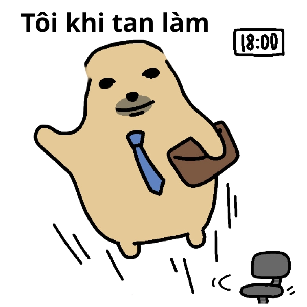 meme chó Nudaeng tan làm