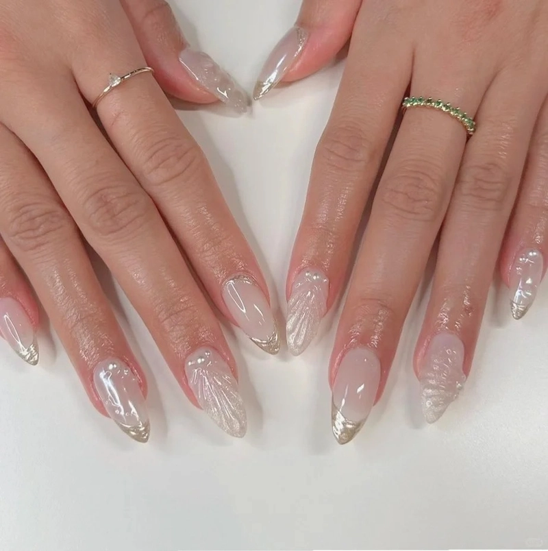 nail tráng gương ngọc trai nhẹ nhàng