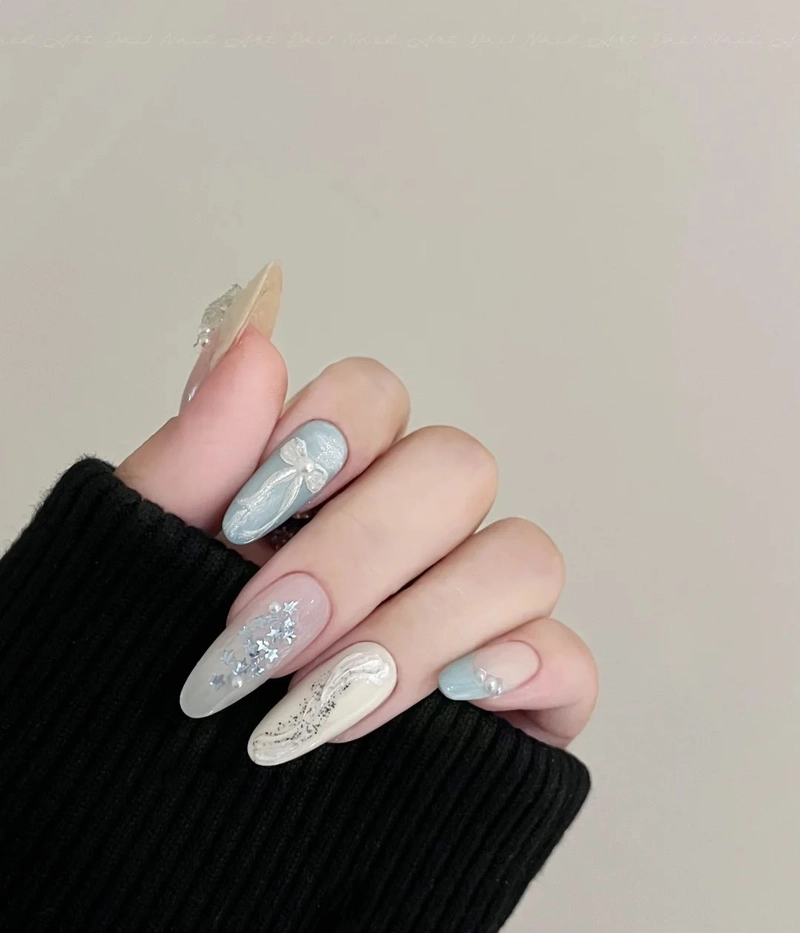 nail mắt mèo xanh dương sắc nét