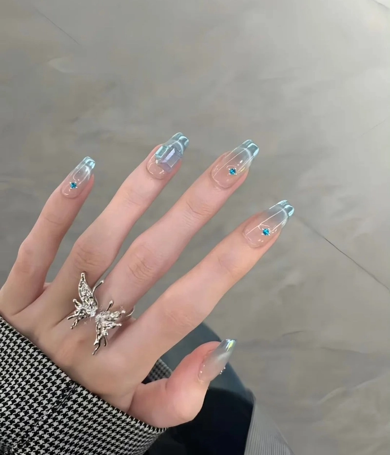 nail thạch xanh dương bền màu