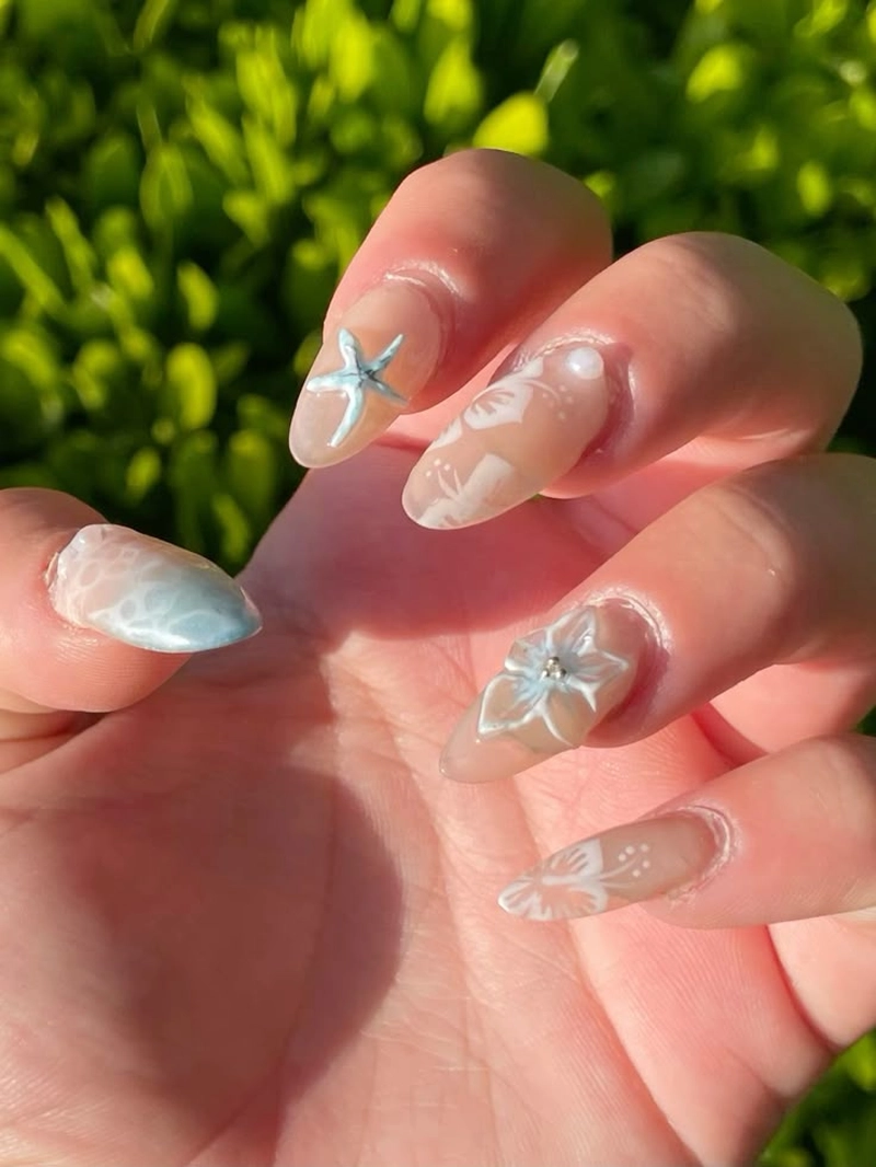 nail xanh dương sang trọng
