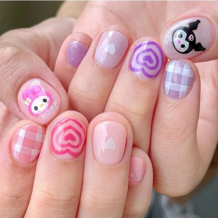 mẫu nail cho học sinh cấp 3 cute 