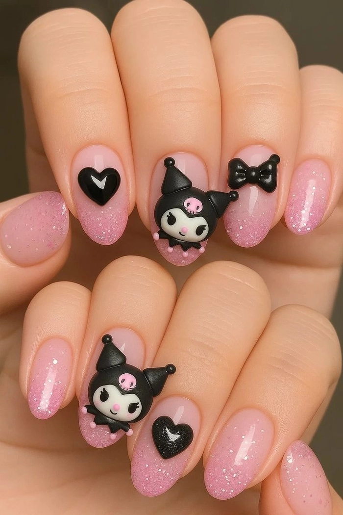 mẫu nail cho học sinh cấp 3 phong cách hàn 