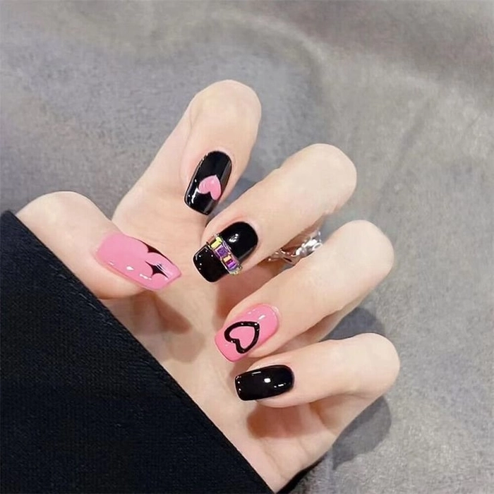 mẫu nail cho học sinh cấp 3 tone nhẹ 