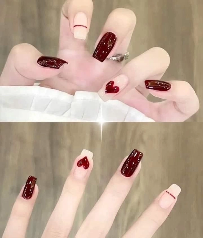 mẫu nail cho học sinh cấp 3 kiểu pháp 