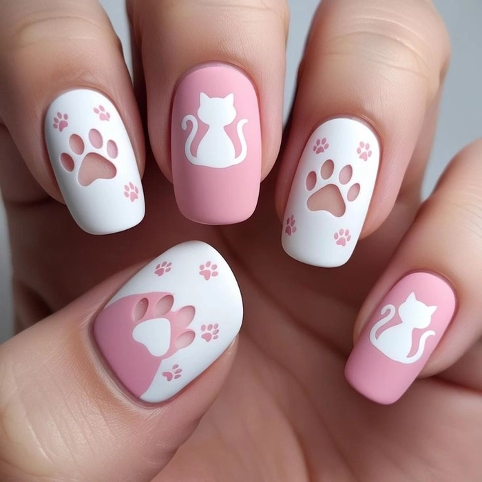 mẫu nail cho học sinh cấp 3 tông hồng sữa 