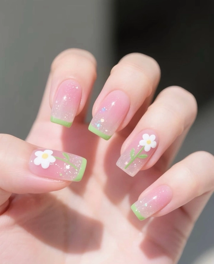mẫu nail cho học sinh cấp 3 nhẹ nhàng tinh tế 