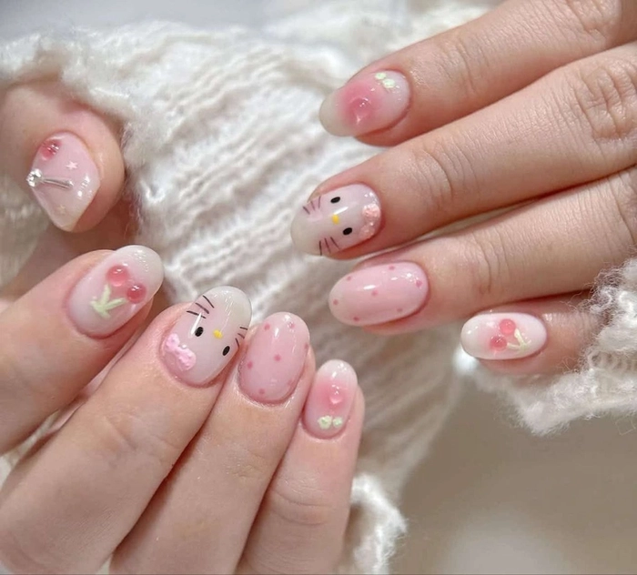 mẫu nail cho học sinh cấp 3 đi học 