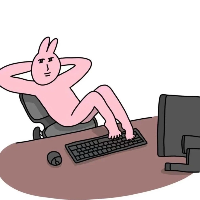 meme con thỏ màu hồng chill
