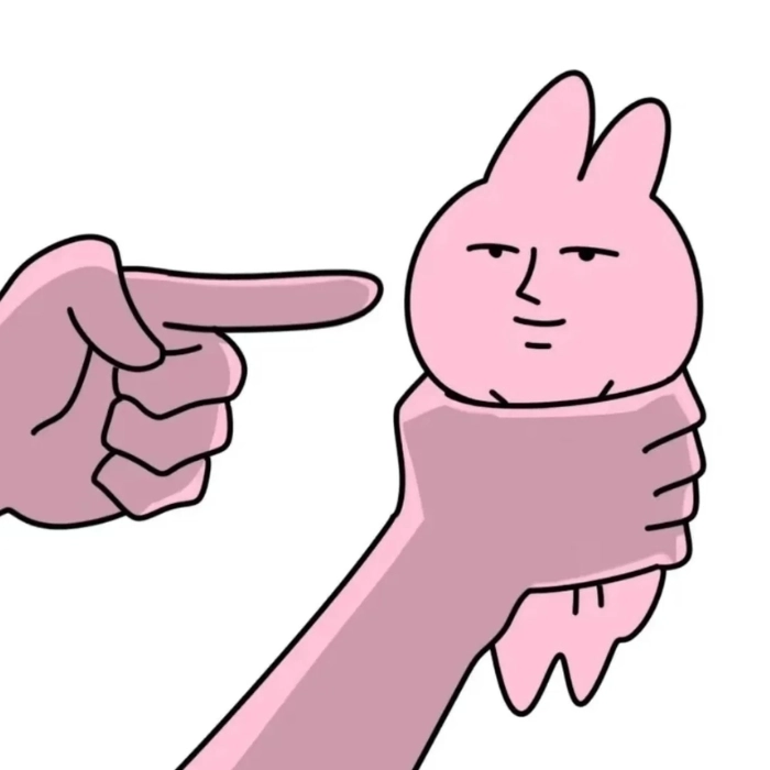 meme con thỏ hồng bóp cổ
