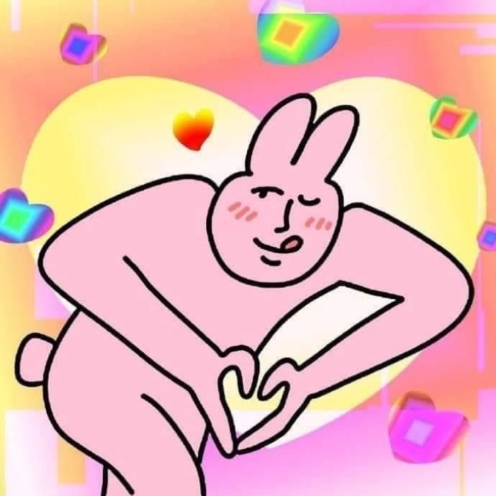 ảnh meme thỏ hồng đáng yêu