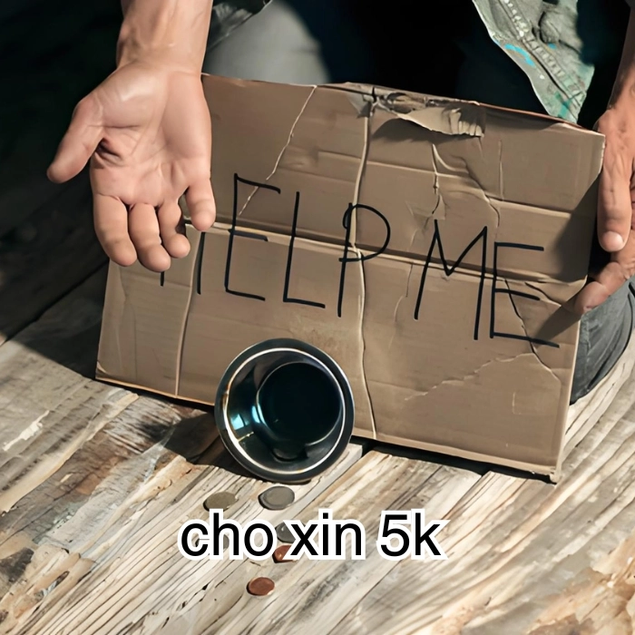 meme xin tiền người nghèo