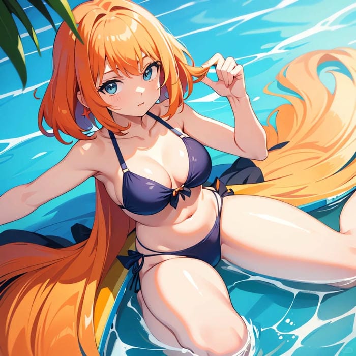 ảnh anime girl mặc bikini ở biển