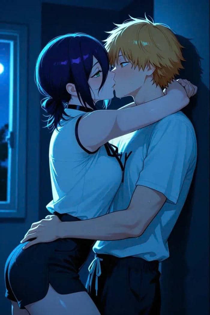 ảnh anime hôn nhau ban đêm