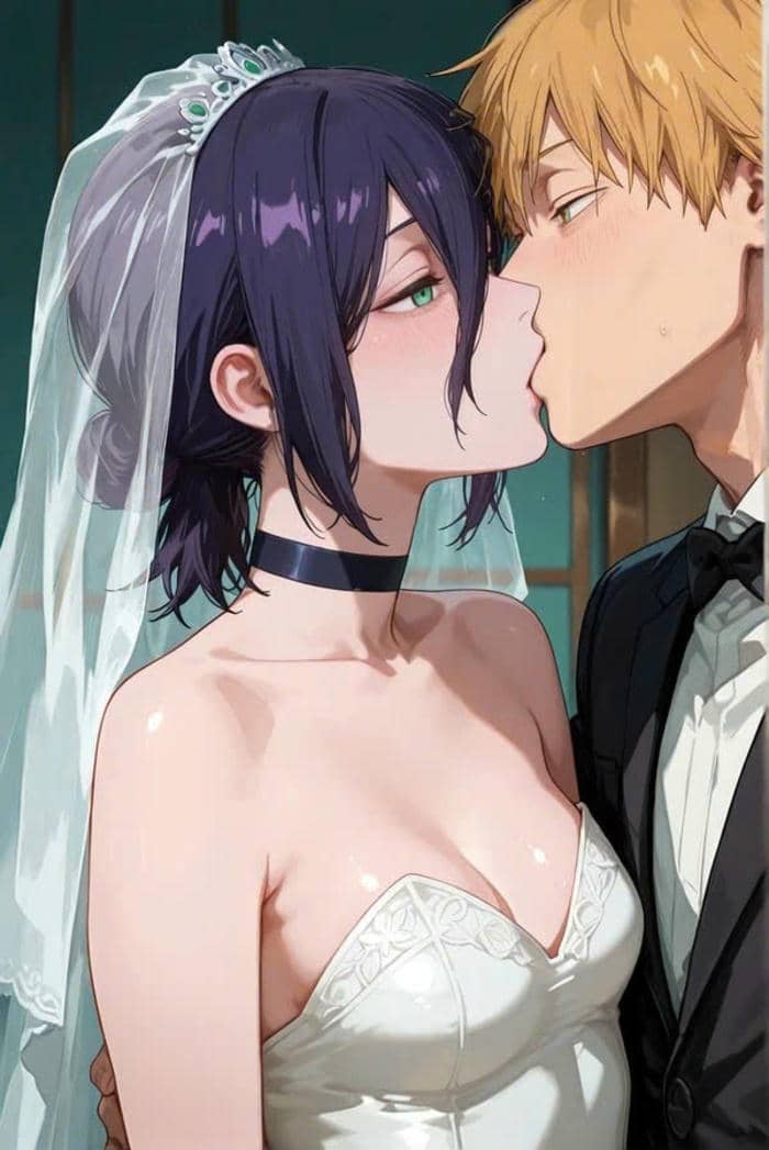 ảnh anime hôn nhau đám cưới